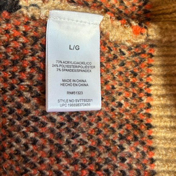 VINCE CAMUTO Women’s Halloween Sweater Tan w/Black Cats & Pumpkins Drop Sleeve - Picture 6 of 7